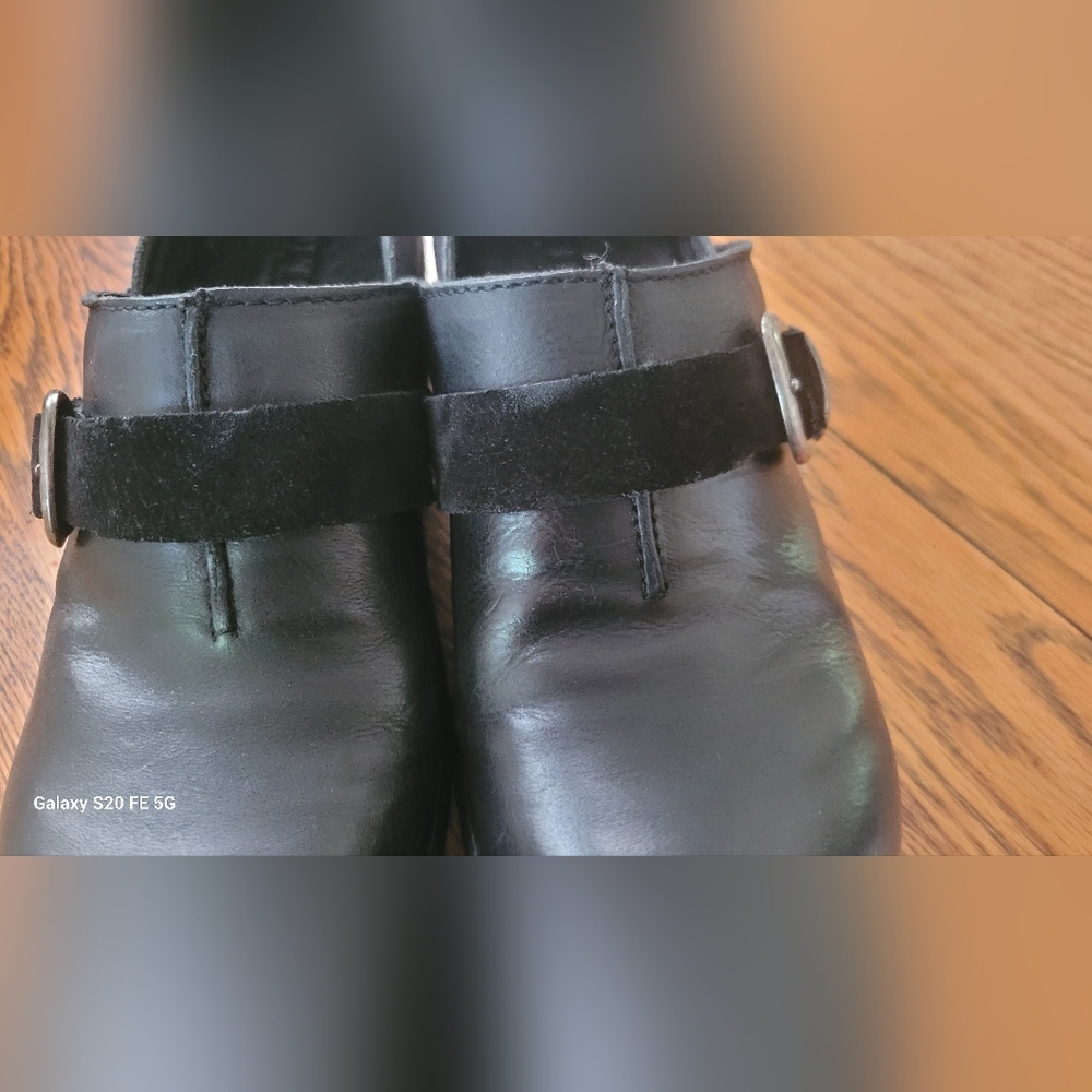 Born Black Leather Clogs with Buckle Detail - Picture 6 of 10